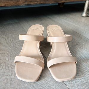 Abercrombie Tan/Nude Double Strap Heel Sandals